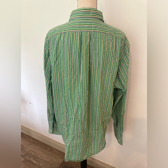 Polo Ralph Lauren classic fit green striped men’s dress shirt size extra large - Picture 3 of 4